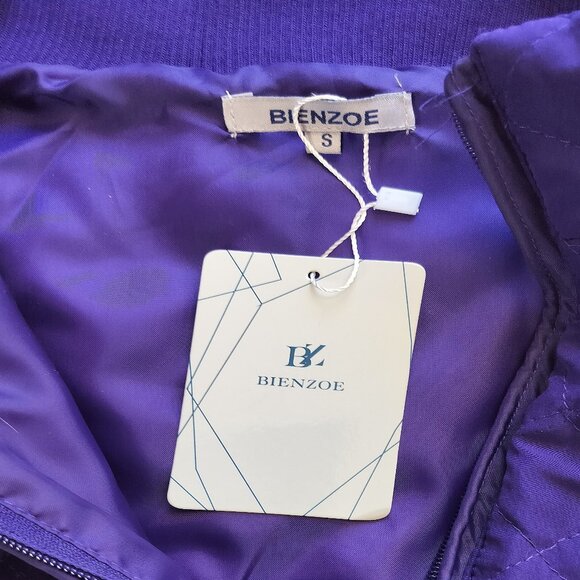 Bienzoe Vest Womens Size Small Slim Purple Zip Quilted Light Weight Stretch NWT - Picture 4 of 9
